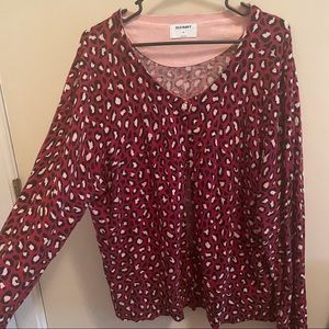 Pink Leopard Print Old Navy Cardigan